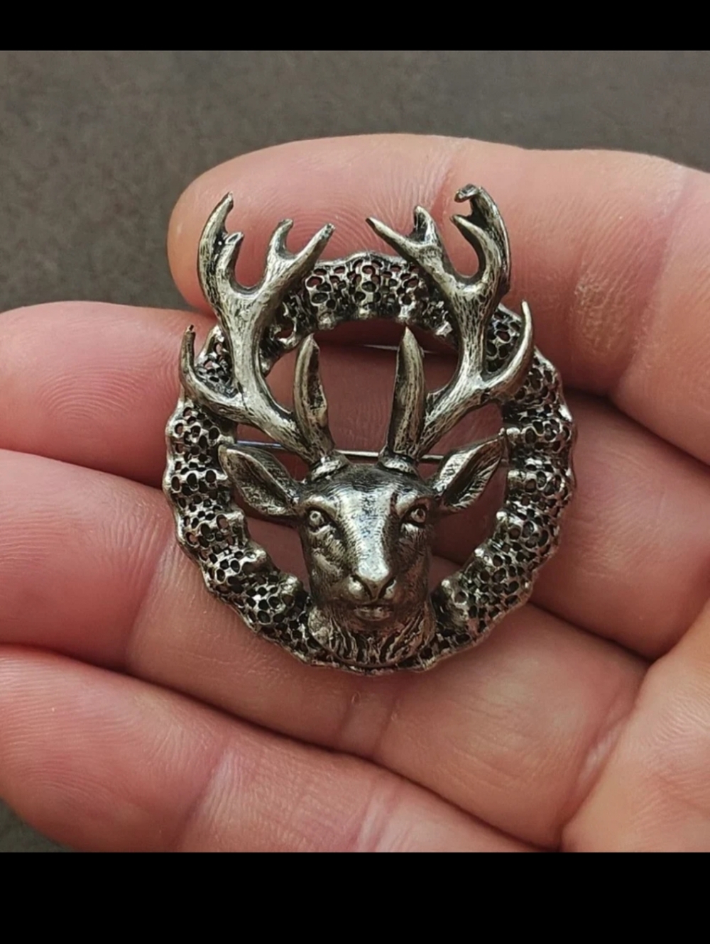 1960s/70s Rare Scottish Style Stag Head/Deer Brooch or Kilt Pin